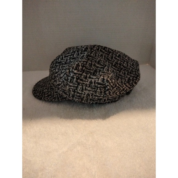 Betmar New York Women Cabbie Wool Blend Tweed Black White Hat - Picture 4 of 10